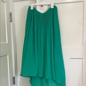 LC Lauren Conrad Teal Pleated High-Low Maxi Skirt